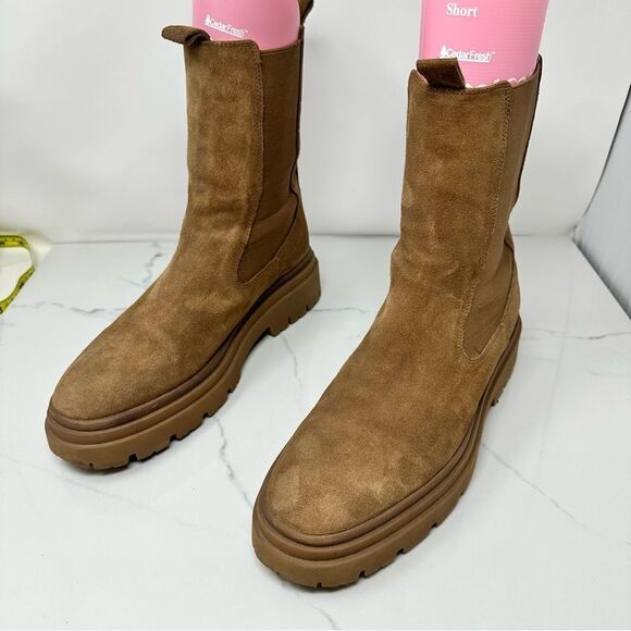 Zara Tan Suede Ankle Boots- Size 10 - Picture 9 of 11